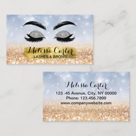 メイクアップアーティストまつげエクステンションまぶし眉 名刺 (正面/裏面)
