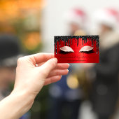 メイクアップアーティストまつげエクステンション赤ブラックドリップ 名刺