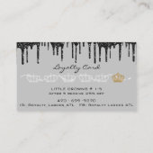 メイクアップアーティストまつげエクステンション黒ドリップス金ゴールド 名刺 (裏面)