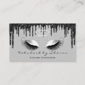 メイクアップアーティストまつげエクステンション黒ドリップス金ゴールド 名刺 (正面)