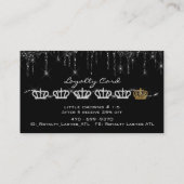 メイクアップアーティストまつげエクステンション黒ドリップス金ゴールド 名刺 (裏面)