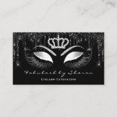 メイクアップアーティストまつげエクステンション黒ドリップス金ゴールド 名刺 (正面)