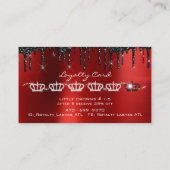 メイクアップアーティストまつげエクステンション黒ドリップスVIP 名刺 (裏面)