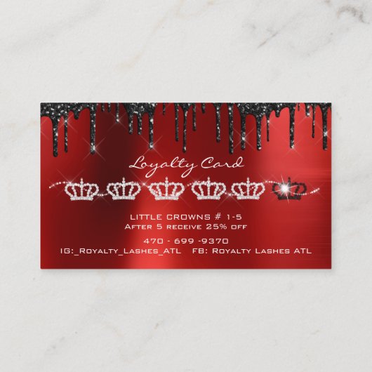 メイクアップアーティストまつげエクステンション黒ドリップスVIP 名刺 (裏面)