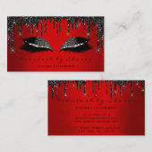 メイクアップアーティストまつげエクステンション黒ドリップルビー 名刺 (正面/裏面)