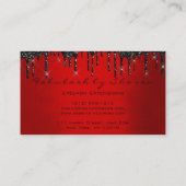 メイクアップアーティストまつげエクステンション黒ドリップルビー 名刺 (裏面)