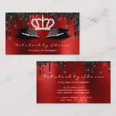 メイクアップアーティストまつげエクステンション黒ドリップ王室の 名刺 (正面/裏面)