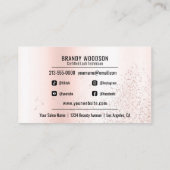 メイクアップアーティストまつげグリッター美しいサロン 名刺 (裏面)