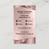 メイクアップアーティストまつげグリッター美しいサロン 名刺 (裏面)