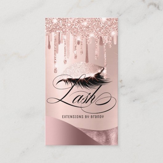 メイクアップアーティストまつげグリッター美しいサロン 名刺 (正面)