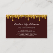 メイクアップアーティストまつげドリップブルゴーニュユニーク金ゴールド 名刺 (裏面)