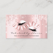 メイクアップアーティストまつげラッシュピンク爪、 ネイルドリップ 名刺 (正面)