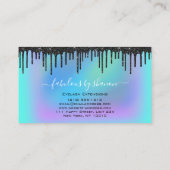 メイクアップアーティストまつげラッシュホログラフィックブラック 名刺 (裏面)