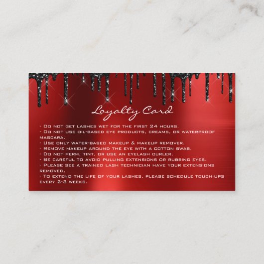 メイクアップアーティストまつげ延長ロイヤリティ 名刺 (裏面)