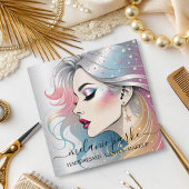 メイクアップアーティストまつげQRコードシルバー スクエア名刺