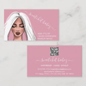 メイクアップアーティストまつ毛の眉リップQRロゴ 名刺 (正面/裏面)