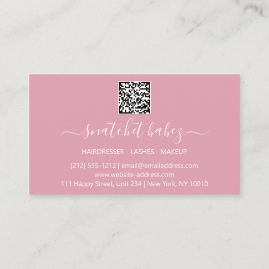 メイクアップアーティストまつ毛の眉リップQRロゴ 名刺 (裏面)