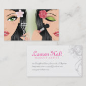 メイクアップアーティストまつ毛カーラー赤面ブラシグレー 名刺 (正面/裏面)