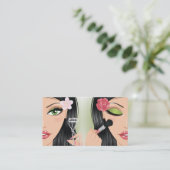 メイクアップアーティストまつ毛カーラー赤面ブラシグレー 名刺 (スタンド正面)