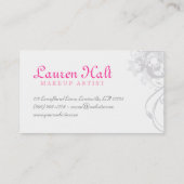 メイクアップアーティストまつ毛カーラー赤面ブラシグレー 名刺 (裏面)