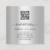 メイクアップアーティストまつ毛シルバーホログラフ スクエア名刺 (裏面)