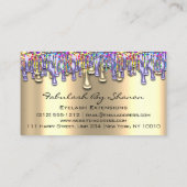 メイクアップアーティストまつ毛パープルドリップスレインボー 名刺 (裏面)