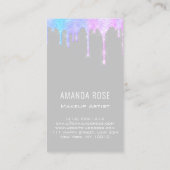 メイクアップアーティストまつ毛パープルピンクホログラフ 名刺 (裏面)