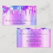 メイクアップアーティストまつ毛ホログラフィードリップスブルーピンク 名刺 (正面/裏面)