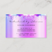 メイクアップアーティストまつ毛ホログラフィードリップスブルーピンク 名刺 (裏面)
