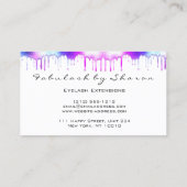 メイクアップアーティストまつ毛ホログラフィードリップスホワイト 名刺 (裏面)