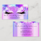 メイクアップアーティストまつ毛ホログラフドリップスドリップピンク 名刺 (正面/裏面)