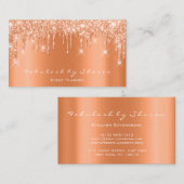 メイクアップアーティストまばたきグリッタードリップサンゴブロガー 名刺 (正面/裏面)