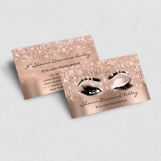 メイクアップアーティストまばたきドリップオープンアイクローズドVIP 名刺