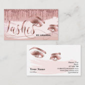 メイクアップアーティストまばたき目まばたきバラ金ゴールド 名刺 (正面/裏面)