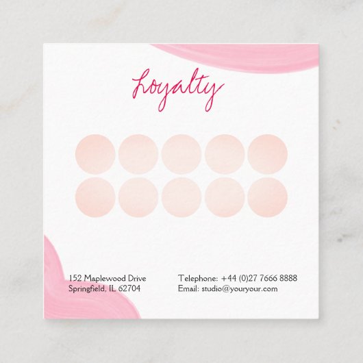 メイクアップアーティストまぶし白いロイヤリティカード 予約カード (裏面)