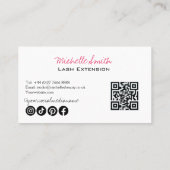 メイクアップアーティストまぶし眉白黒Qrコード 名刺 (裏面)