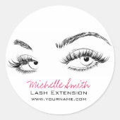 メイクアップアーティストまぶし黒白シンプル ラウンドシール (正面)