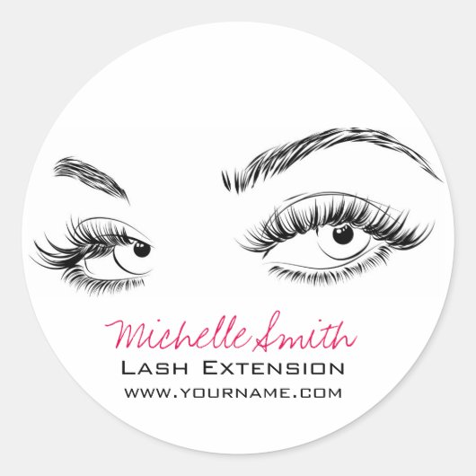 メイクアップアーティストまぶし黒白シンプル ラウンドシール (正面)