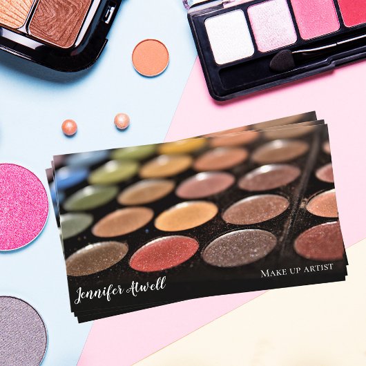 メイクアップアーティストアイシャドパレットレインボーグリッター 名刺