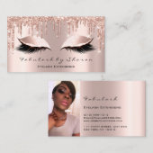 メイクアップアーティストアイズまばたきグリッタードリップス写真 名刺 (正面/裏面)