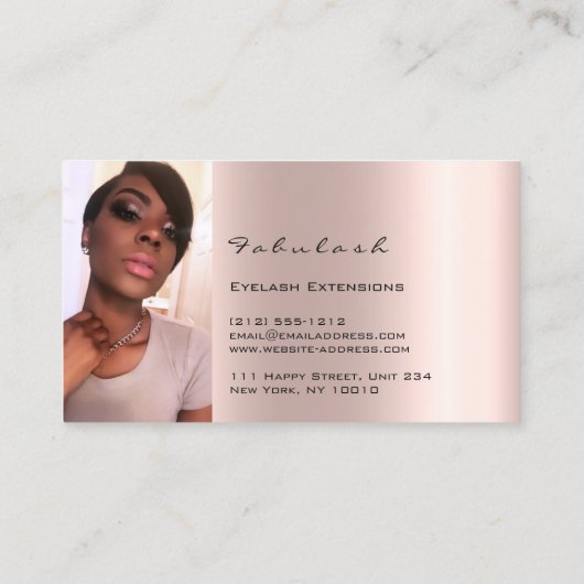 メイクアップアーティストアイズまばたきグリッタードリップス写真 名刺 (裏面)