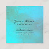 メイクアップアーティストアイズラッシュエクステンション海ブルー スクエア名刺 (裏面)