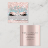 メイクアップアーティストアイズラッシュクリスタルドリップスバラブルー スクエア名刺 (正面/裏面)