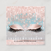 メイクアップアーティストアイズラッシュクリスタルドリップスバラブルー スクエア名刺 (正面)