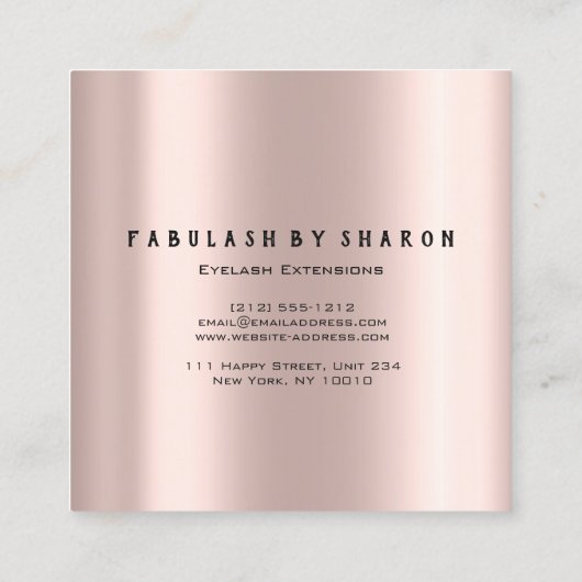 メイクアップアーティストアイズラッシュクリスタルドリップスバラブルー スクエア名刺 (裏面)