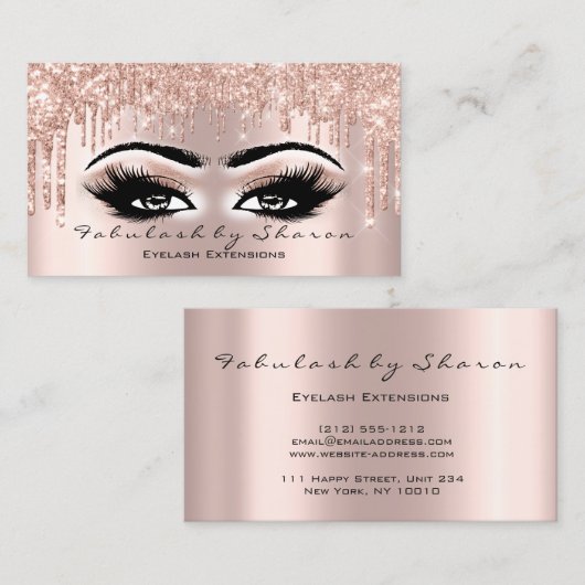 メイクアップアーティストアイズラッシュグリッタードリップ赤面スパーク 名刺 (正面/裏面)