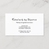 メイクアップアーティストアイズラッシュグリッターバラパウダーブラック 名刺 (裏面)