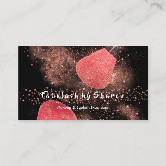 メイクアップアーティストアイズラッシュグリッターバラパウダーブラック 名刺 (正面)