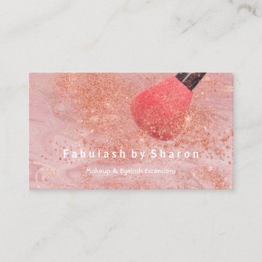 メイクアップアーティストアイズラッシュグリッターバラ粉末銅 名刺 (正面)