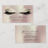 メイクアップアーティストアイズラッシュグリッターピンクアイボリークリーム 名刺 (正面/裏面)